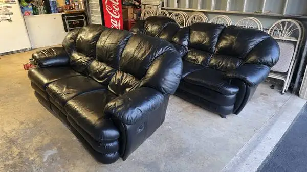 Leather Reclining Sofa, Loveseat, and Chair