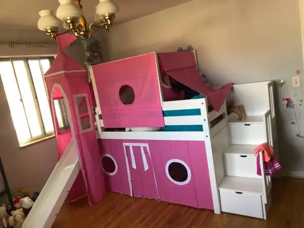 ***GIRLS PRINCESS BUNK BED**with slide!!