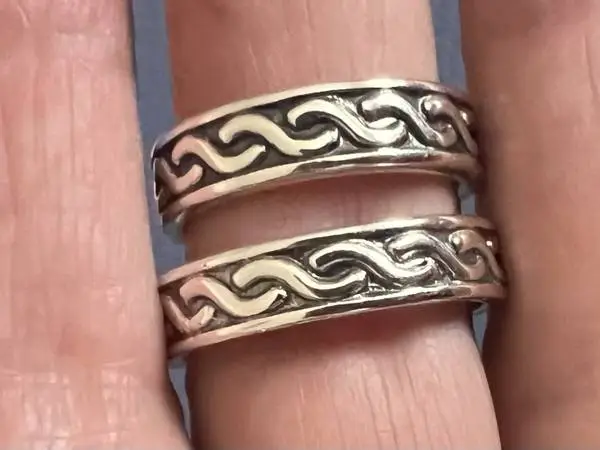 Sterling Silver Serpentine Pattern Rings or Wedding Bands