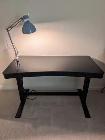 Tresanti Geller 47 Adjustable Height Motorized Desk (Black Glass Top)