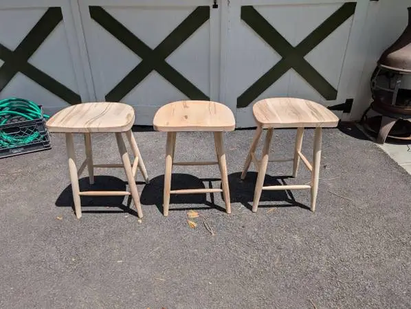 3x 24 Amish Mennonites Handcrafted Maple Seat Kitchen Bar Stool Unfinished