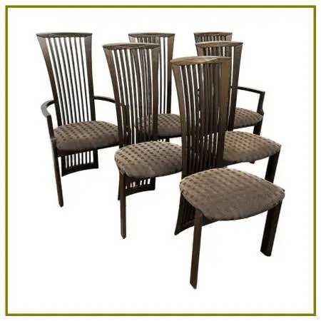 Pietro Costantini Vintage Italian Modern High-back Dining Chairs, Set
