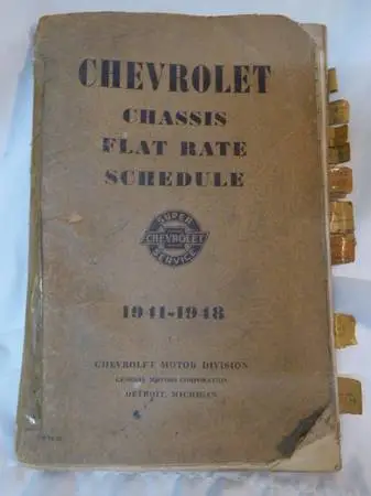 Vintage, Authentic Chevrolet Chassis Flat Rate Schedule 1941-1948