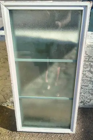 36x 18 Fixed Insulated Privacy Glass Window with Vinyl Frame