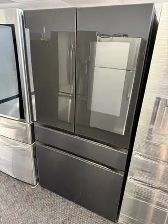 Samsung black counter depth family hub bespoke refrigerator