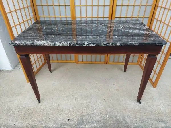 Large Marble Top Occasional Table.