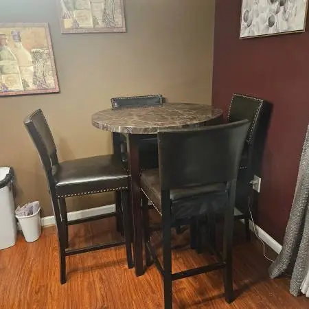 4 PIECE MARBLE PUB KITCHEN SET