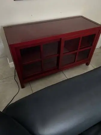 Red cabinet, tv stand