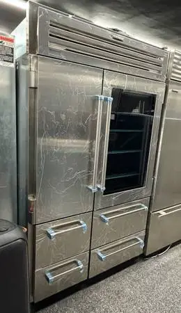 Built-In Stainless Steel Refrigerator 48” Wide Glass Door