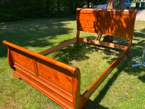 Beautiful Wood Queen Bed Headboard and Frame
