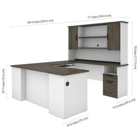 Office Desk with Bookcase Organizer