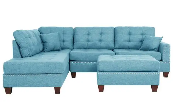 New Reversible Sectional & Ottoman, WE FINANCE AND DELIVER