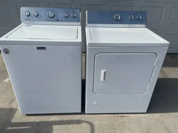 Matching white maytag washer and gas dryer