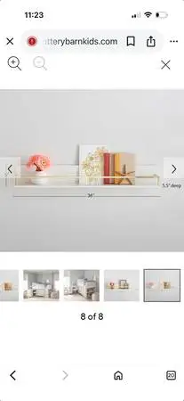 POTTERY BARN CREAM/GOLD POLISHED SHELVES (2)