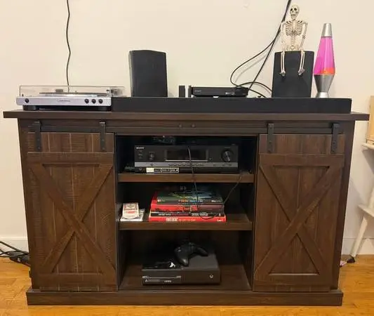 Lorraine TV Stand with Sliding Barn Doors
