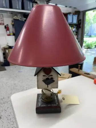 Hand Painted Birdhouse Lamp