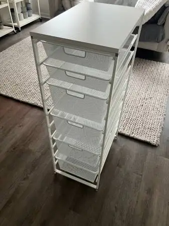 Elfa Narrow Tall Standing Drawers (White) 41
