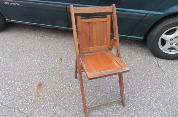 WOODEN CHAIR, FOLDING - ANTIQUE - EARLY 1900S
