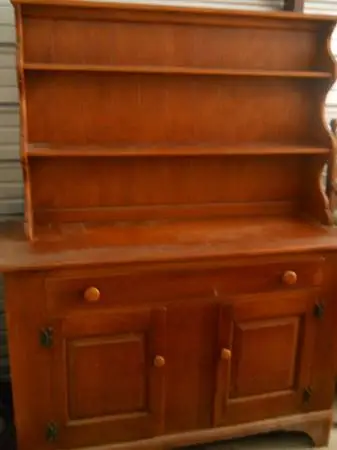 Two piece hutch maple