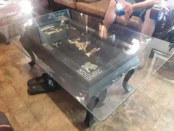 Antique hand carved Asian cocktail table