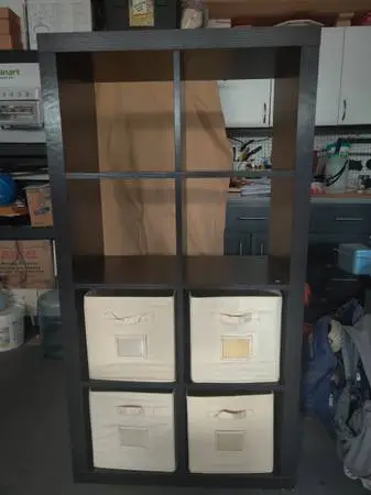 Television stand/shelving unit with cloth drawers