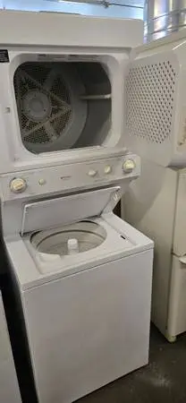 FRIGIDAIRE ELECTRIC STACKED LAUNDRY CENTER WASHER N DRYER COMBO SET