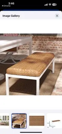 allen + roth Alton Bay White Aluminum Traditional Bench