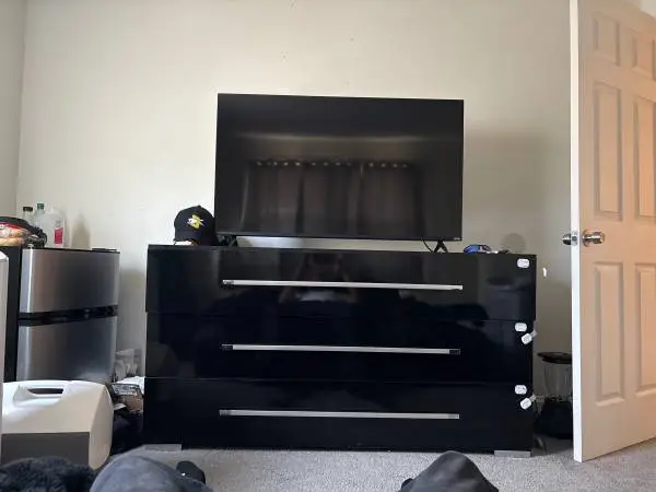 Cali king bed with bed frame dresser