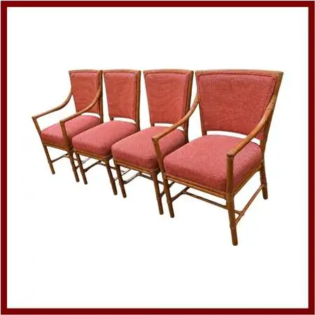 Orlando Diaz-azcuy For Mcguire Furniture Prescott Dining Chairs, Set O
