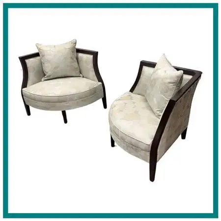Mitchell Gold Miranda Corner Chairs, Pair. Estimated Price: $6,000