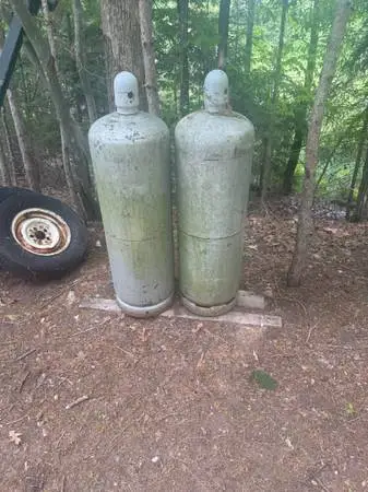 Two empty propane tanks