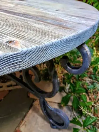 wood and metal outside/inside table