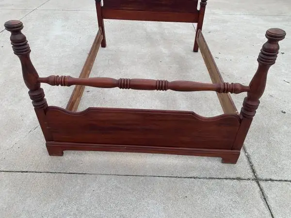 Full size antique wooden bedframe