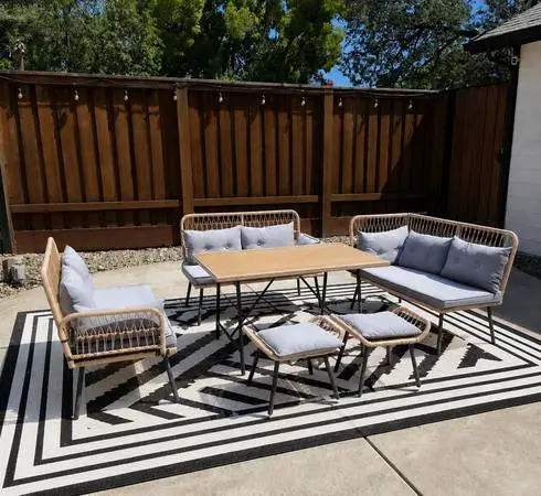 🌞 6-Piece Modern Gray Outdoor Patio Set 🌞