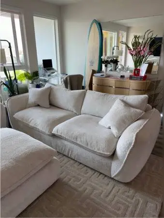 Living spaces couch + ottoman + swivel chair set
