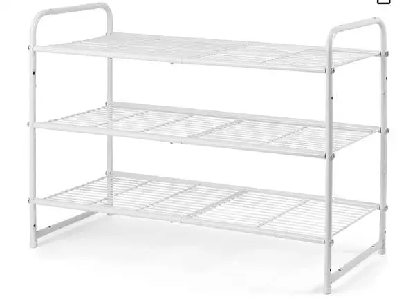 6-Tier Stackable Metal Shoe Rack Organizer Tower (White)