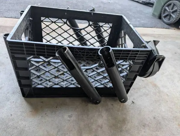 Kayak Fishing Crate + Retractable Anchor Line + Rod & Flag Holders