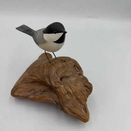 Chickadee Wood Carving - 5.5X3.5X4.5H