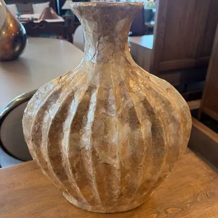 Large Capiz Shell Vase - 17X4X17H