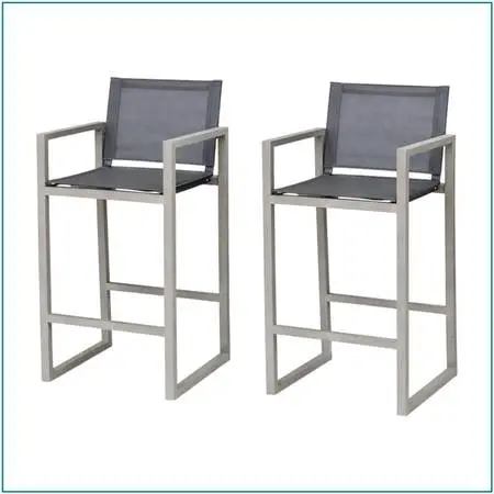 Restoration Hardware Aegean Teak Wood Outdoor Counter Stools, Pair