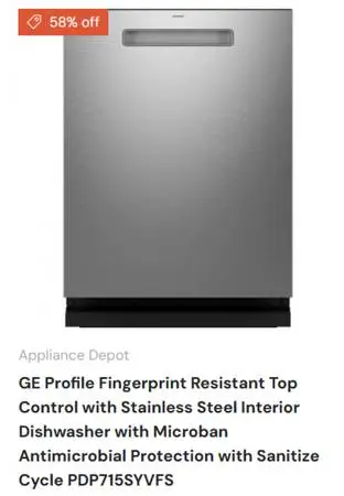 S&D GE Profile Dishwasher Stainless Steel Dishwasher PDP715SYVFS