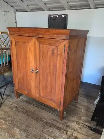 1960s Vintage Handcrafted Reclaime¹d Teak Cabinet 47W 30D 57H