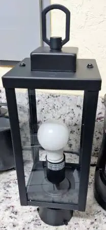 Black Metal Post Light