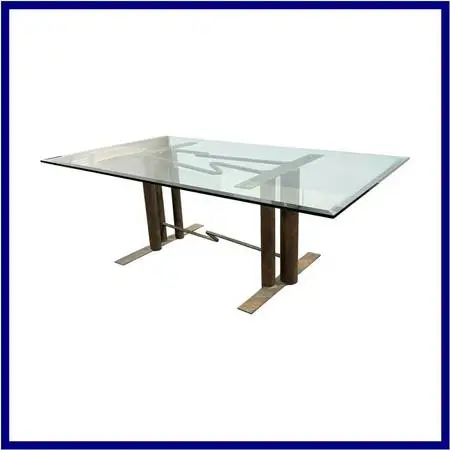 Bespoke Glass + Sculptural Base Dining Table