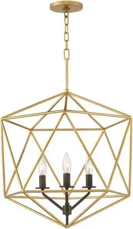 Hinkley Lighting 3023DG Astrid 3 Light 20 Chandelier, Deluxe Gold-NEW