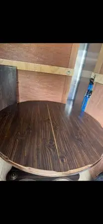Real wood round dining table with 2 expansions