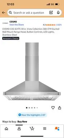 Brand-new stainless steel range hood