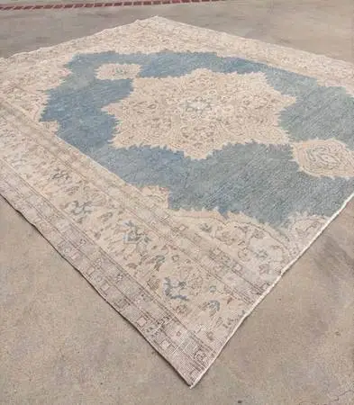 100” x 91” vintage turkish rug