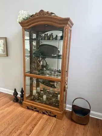 Display Cabinet - hand carved solid oak