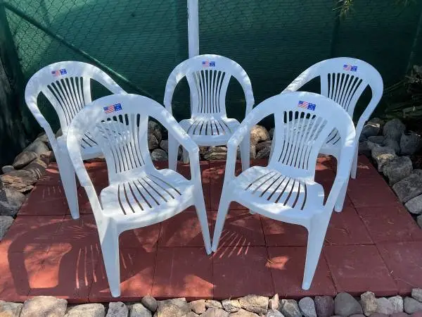 5 Patio Chairs NEW